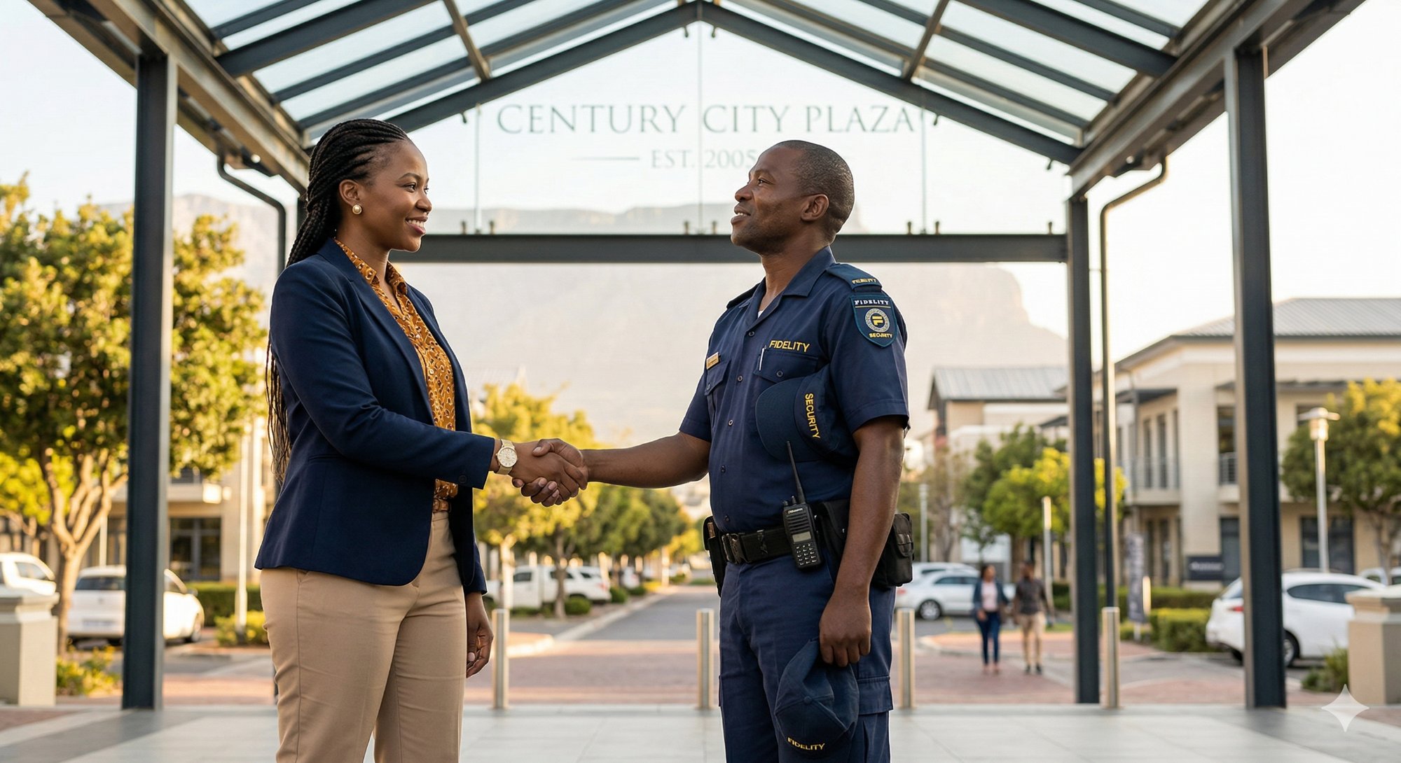 Business partnership handshake in Cape Town